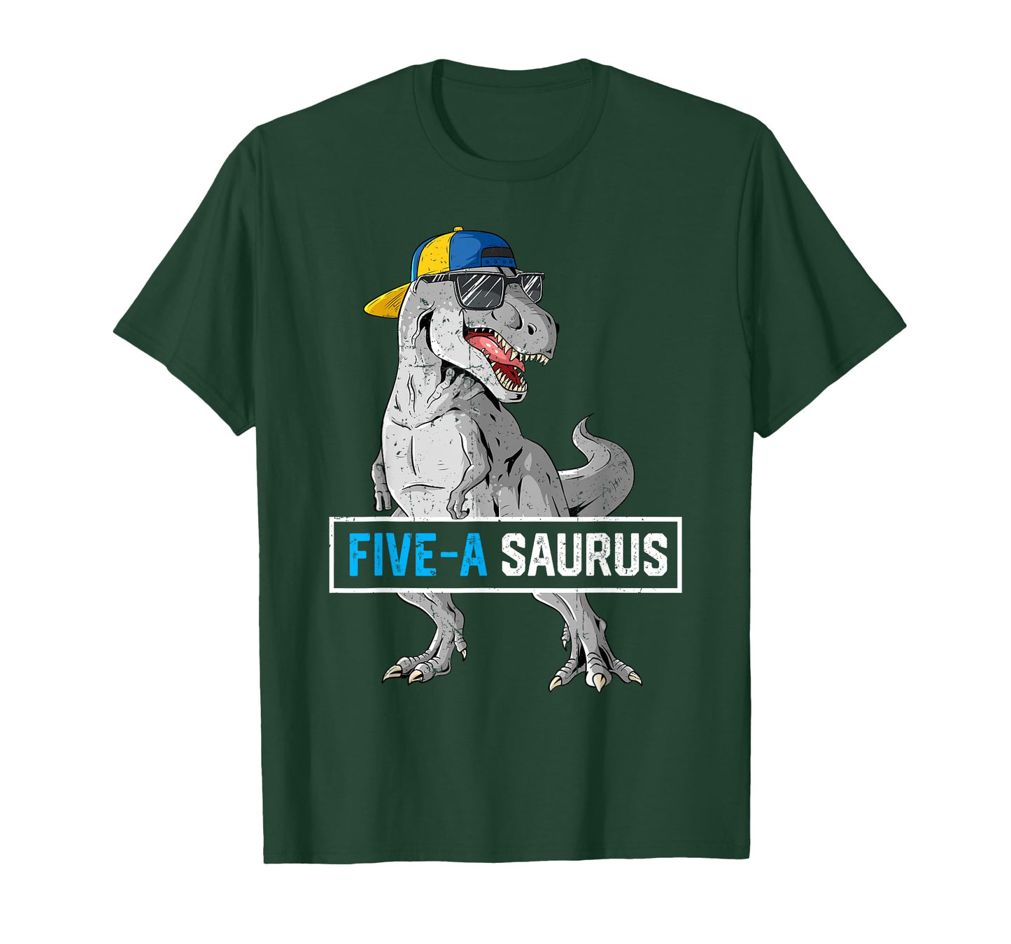 5 Years Old Dinosaur 5th Birthday T Rex Dino Five Saurus T-Shirt