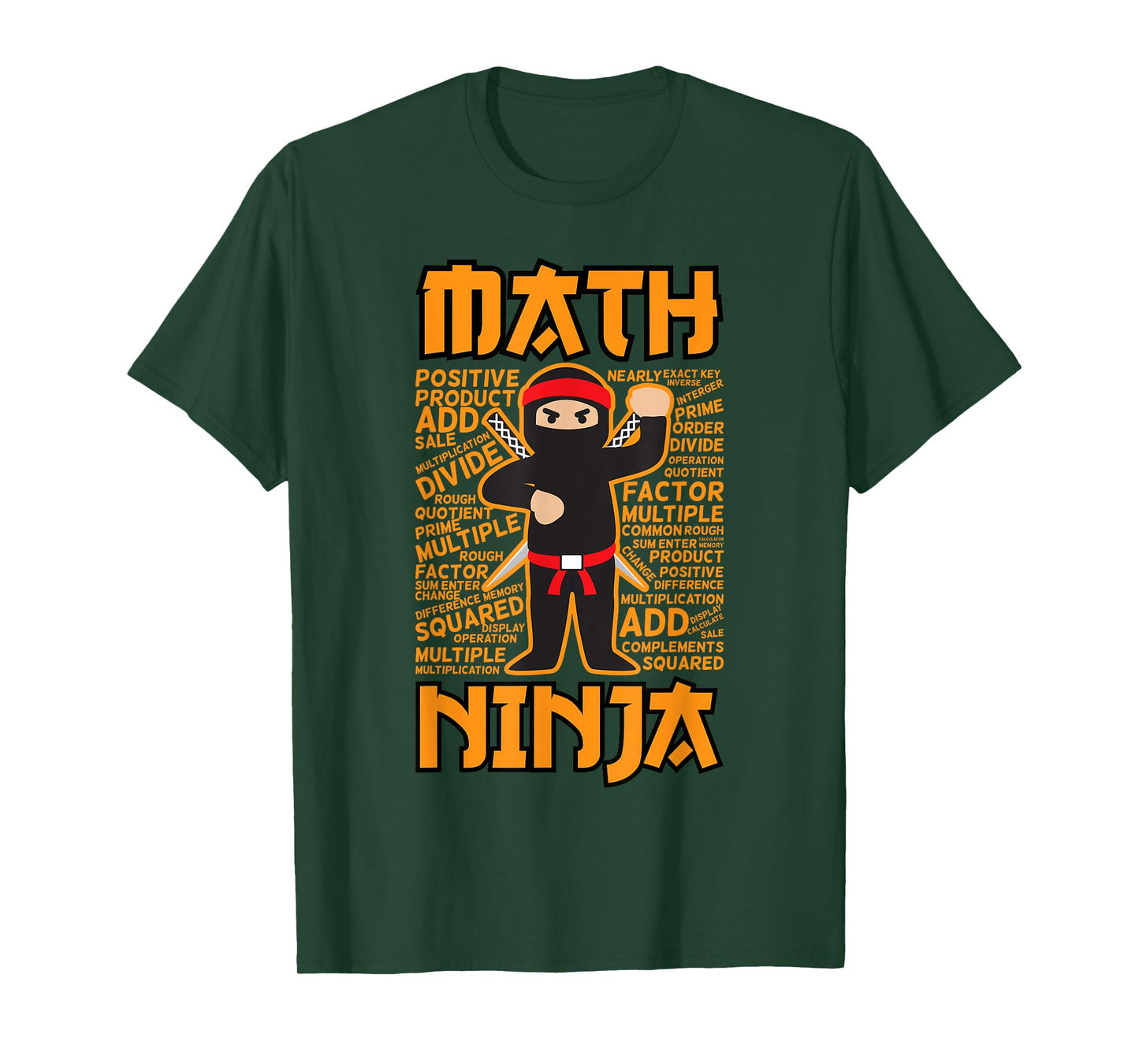 Funny Math Ninja Gift Idea For Maths Teacher Student Men Women Girls Kids T-Shirt