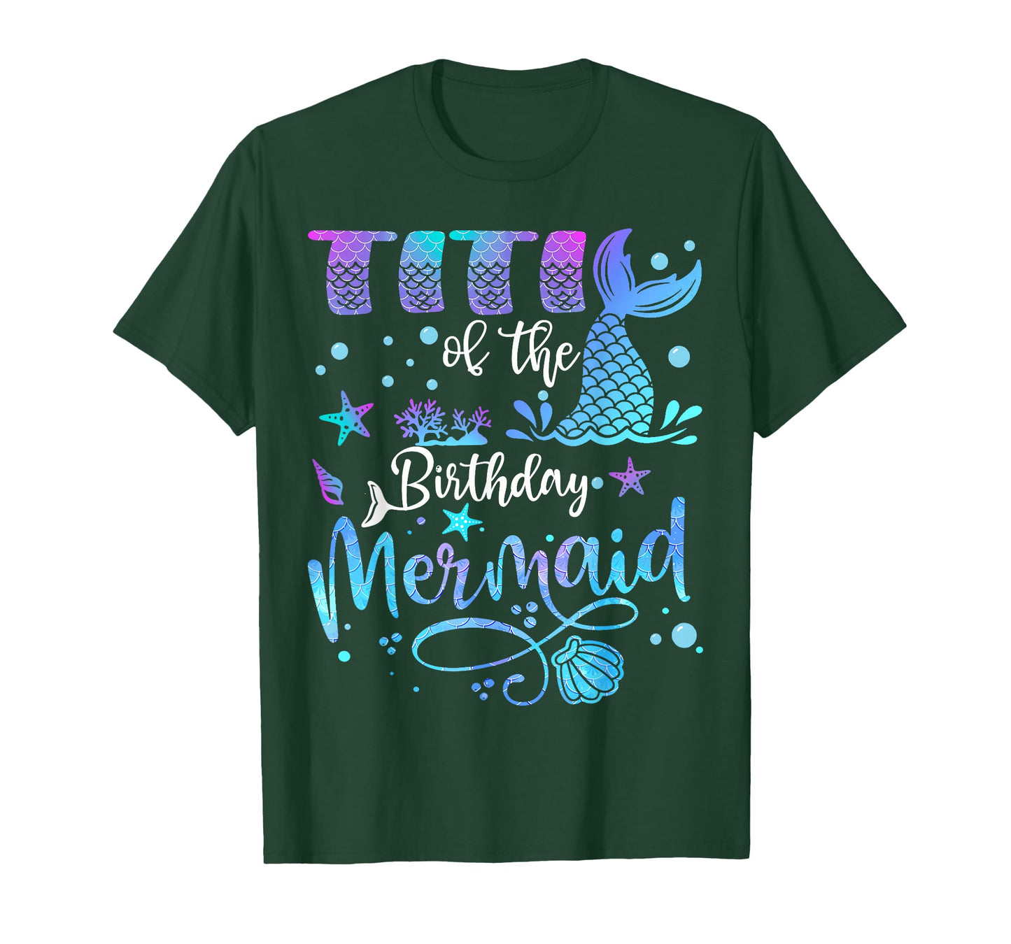 Titi Of The Birthday Mermaid Bday Party Mermaid T-Shirt