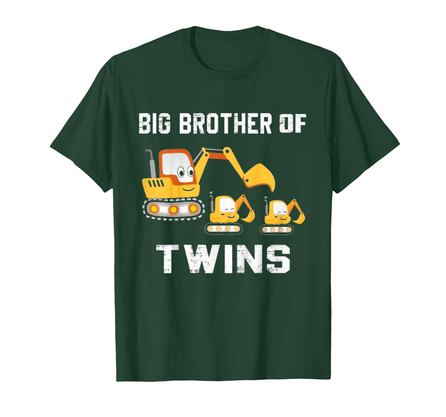 Kids Big brother Of Twins 2026 Construction Excavator Toddlers T-Shirt