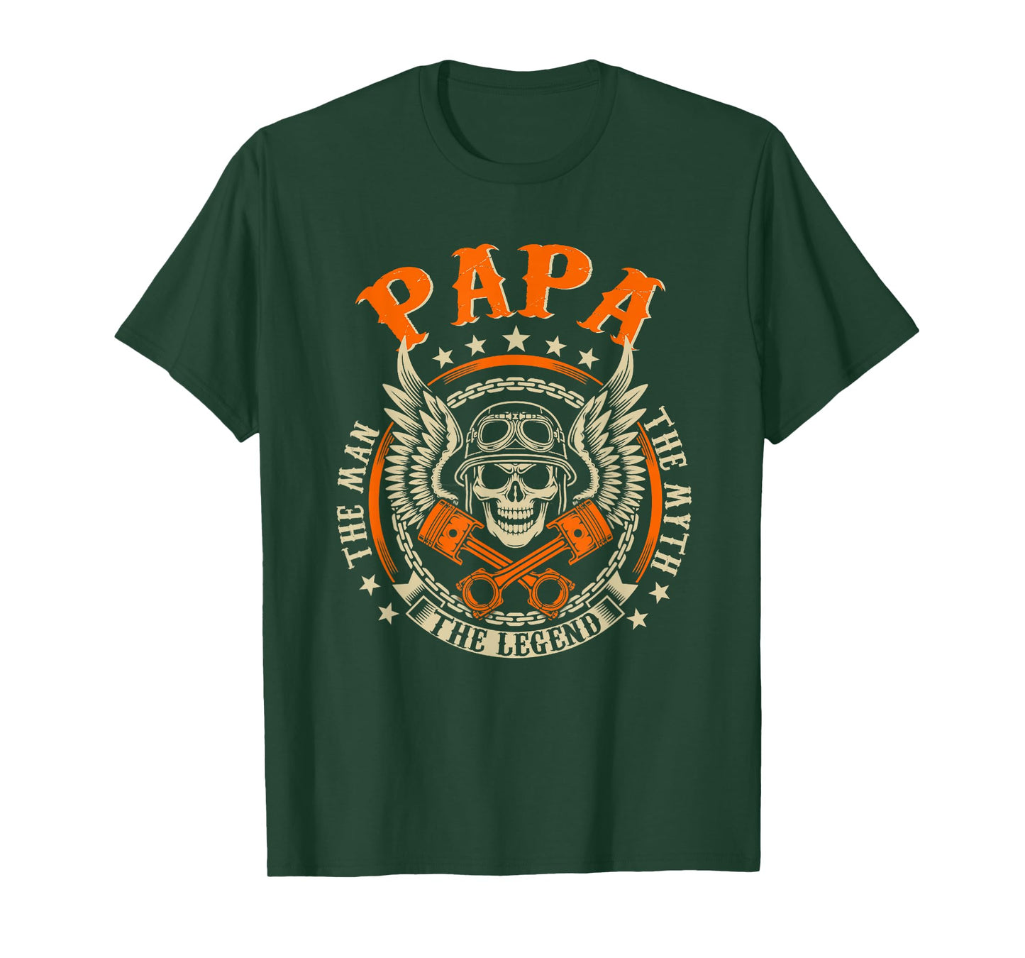 Vintage Biker Papa Motorcycles Biker For Fathers Day Mens T-Shirt