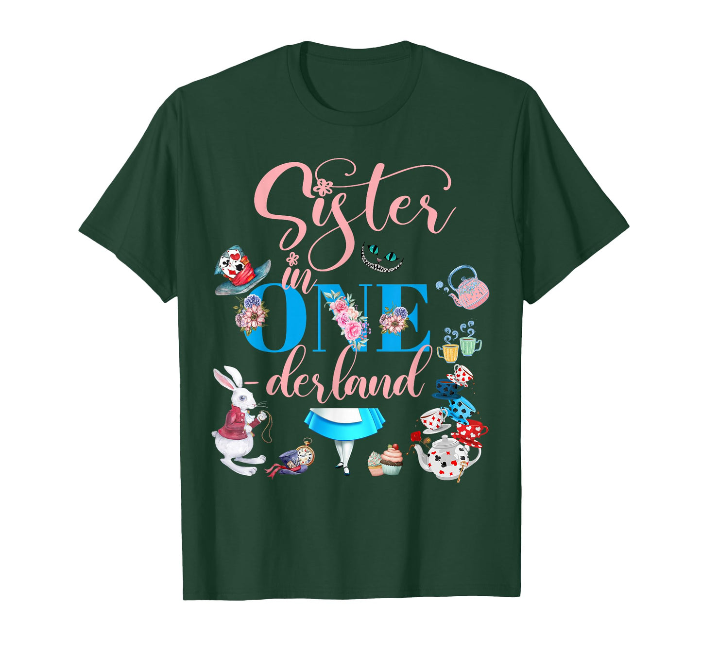 Alice in ONEderland Family Sister Of The Birthday Girl T-Shirt