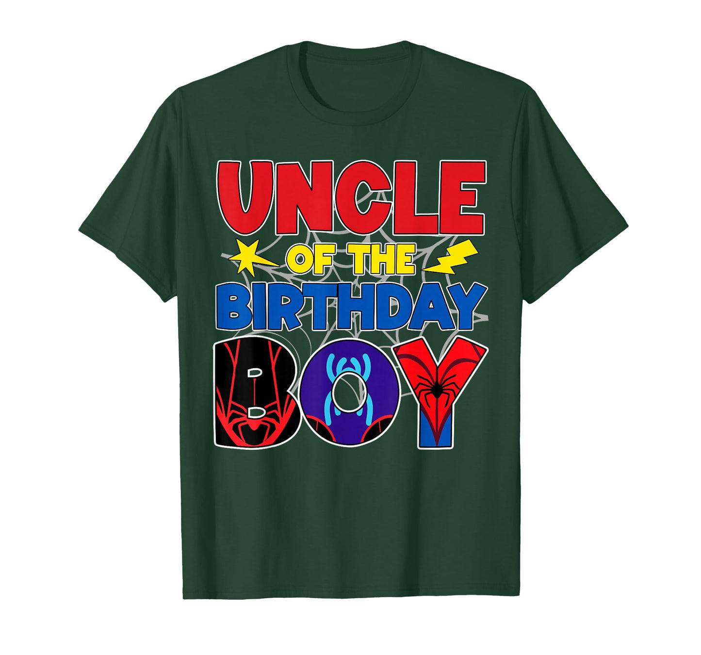 Uncle Of The Birthday Boy Matching Spider Family Birthday T-Shirt