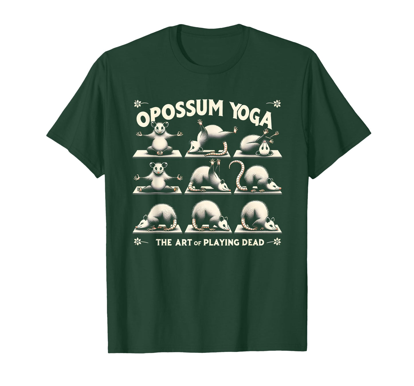 Funny Possum Yoga Lotus Meditating Zen Funny Opossums Memes T-Shirt