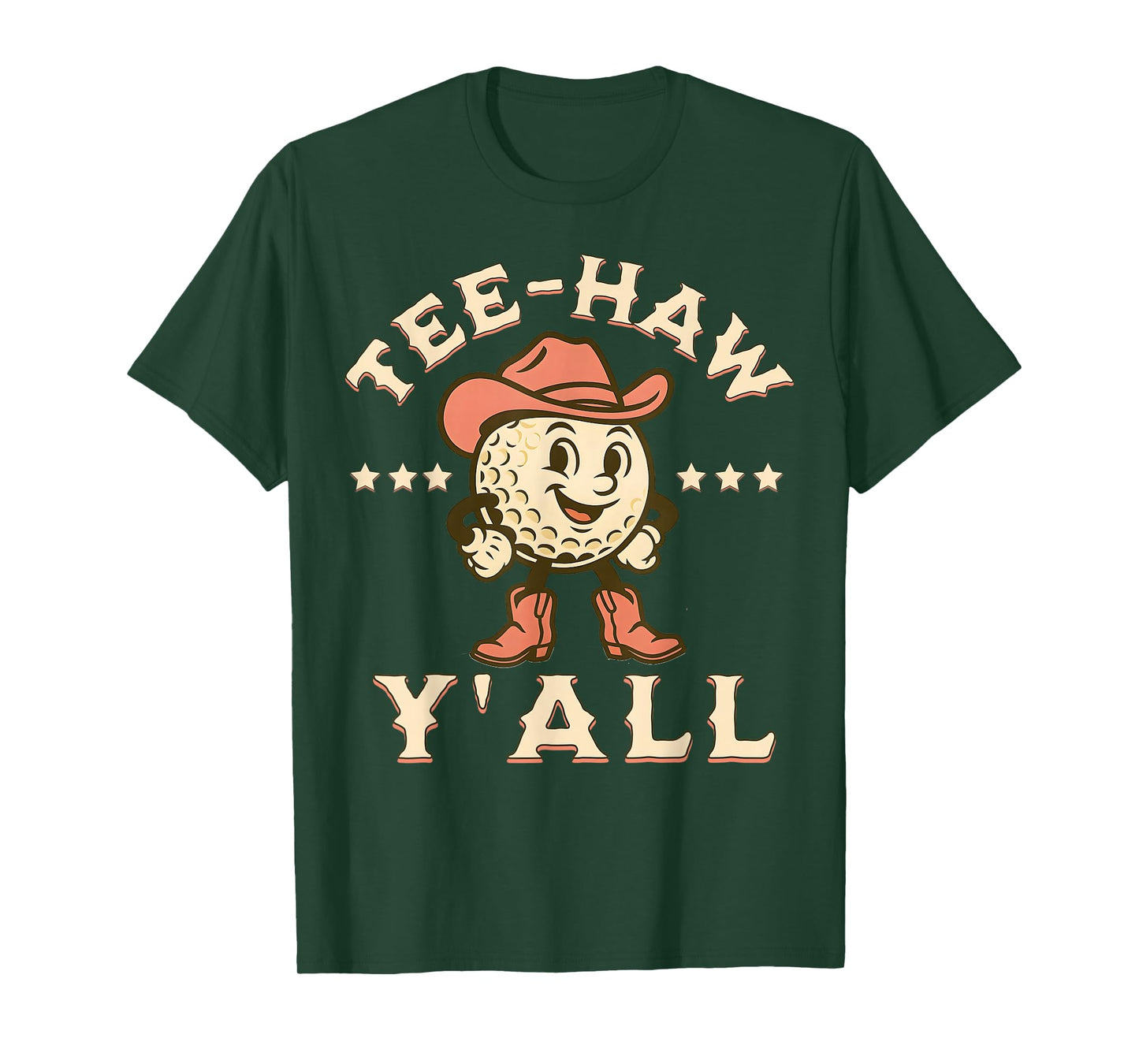 Western Tee Haw Y'all Funny Golf Ball Cowgirl Southern Women T-Shirt