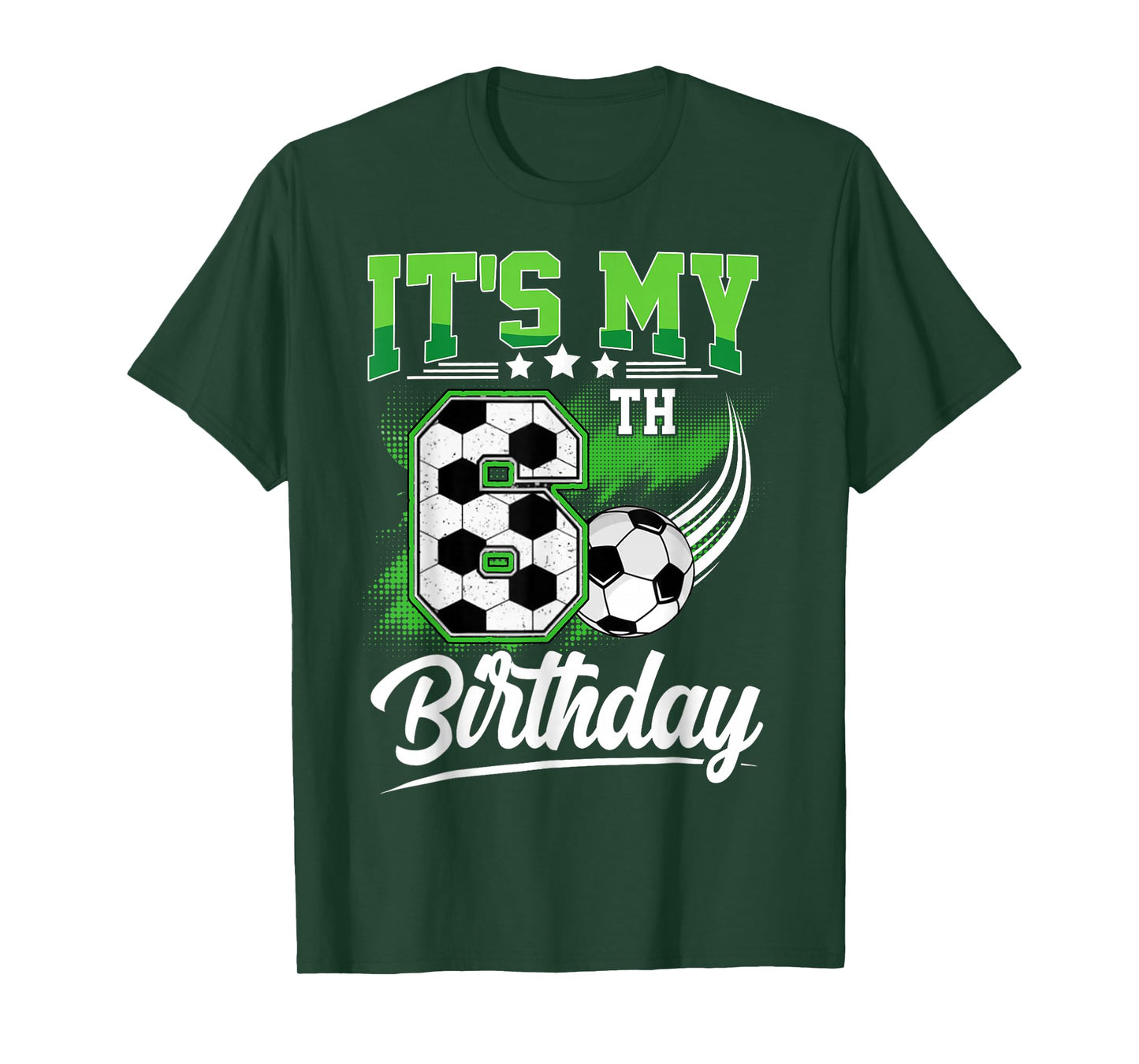 It's My 6th Birthday Boy Soccer Ball 6 Year Old Birthday T-Shirt