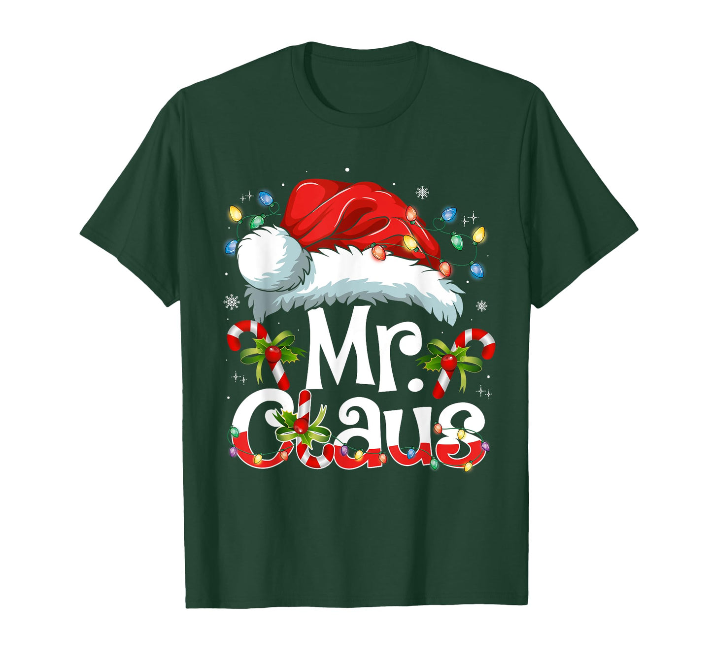 Mr and Mrs Claus Couples Matching Christmas Pajamas Santa T-Shirt