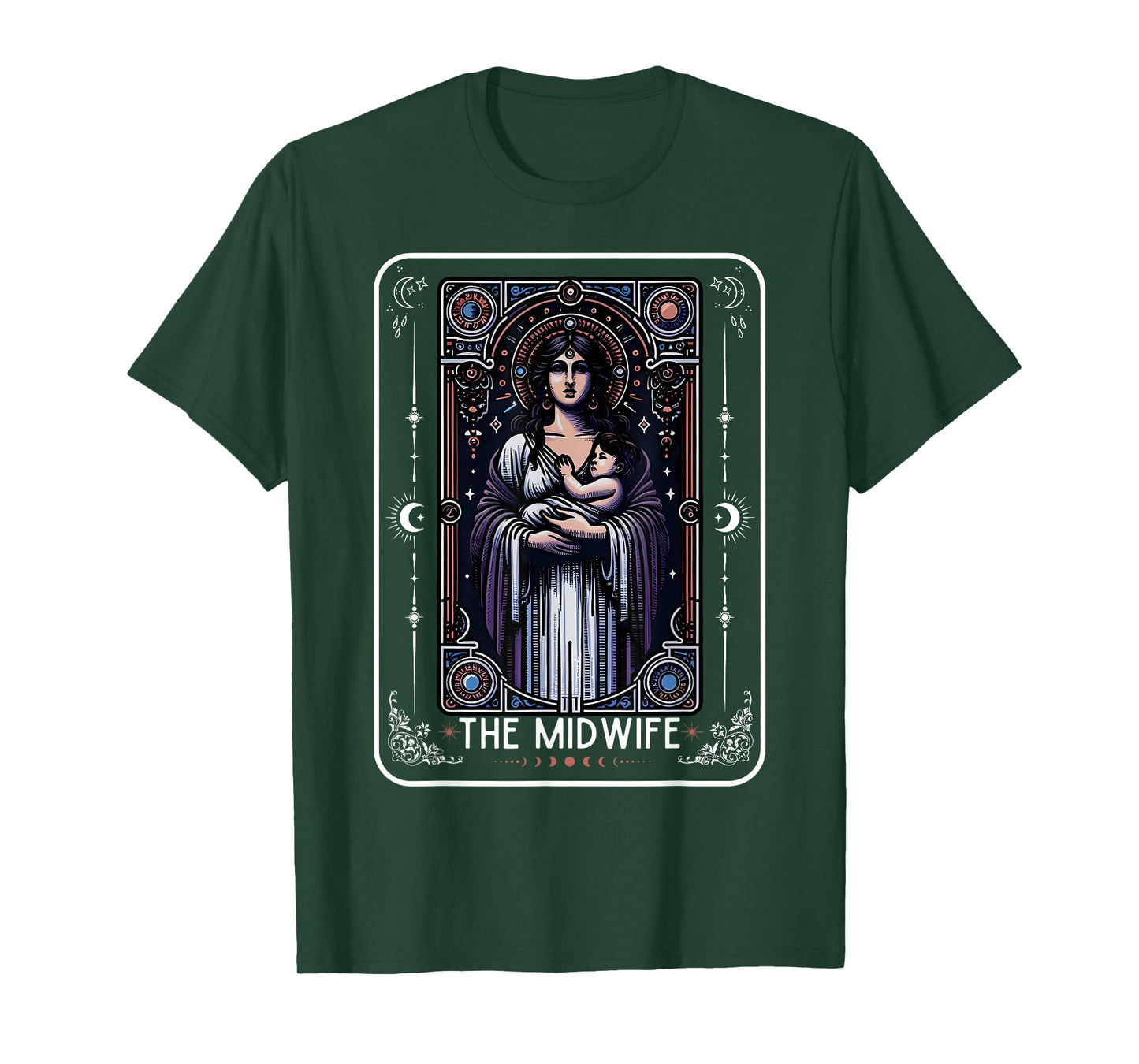 Midwife Tarot Card Witchy Doula L&D Nurse Spooky Midwife T-Shirt