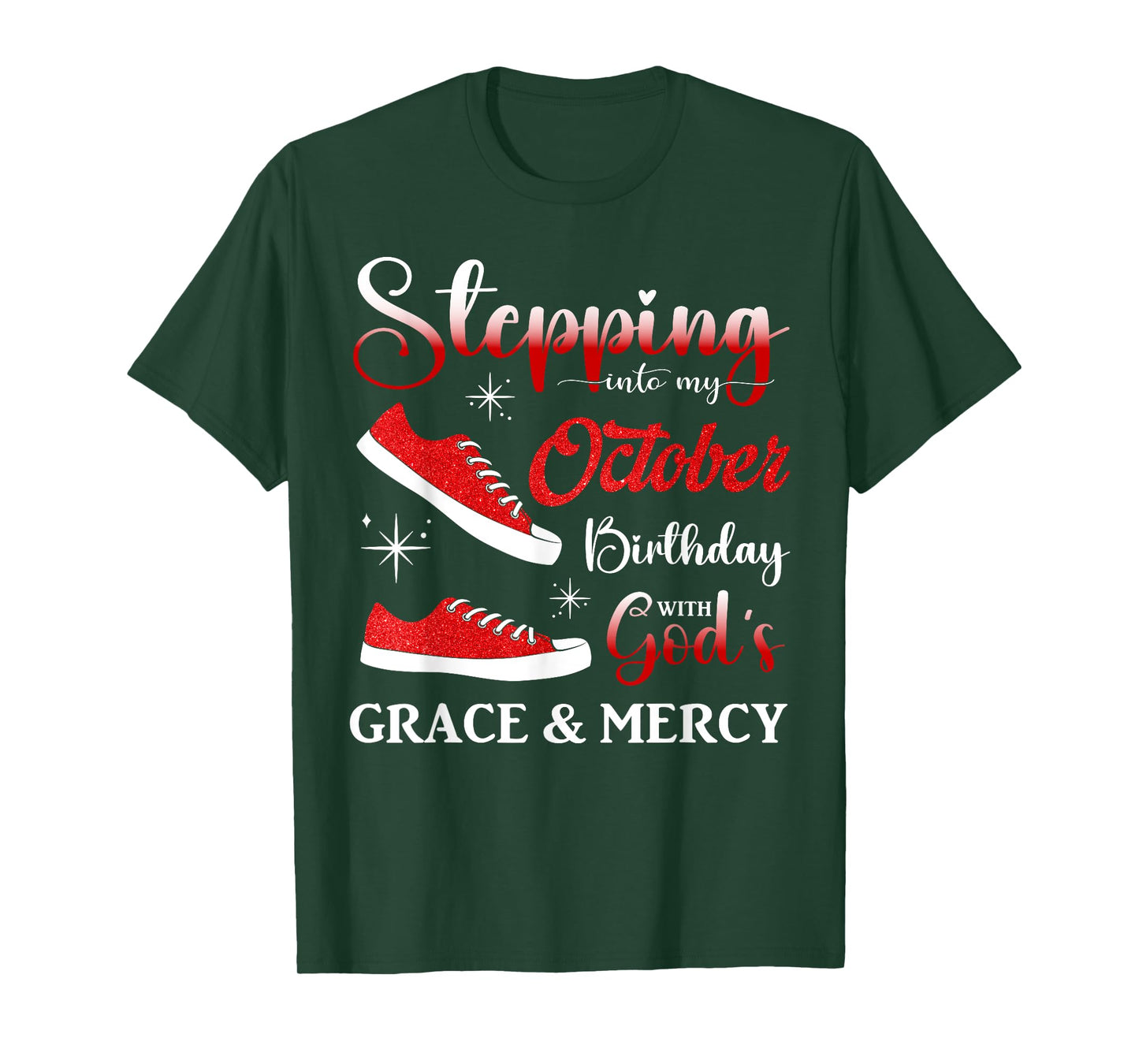 Stepping into My October Birthday Men Women Kids October BD T-Shirt