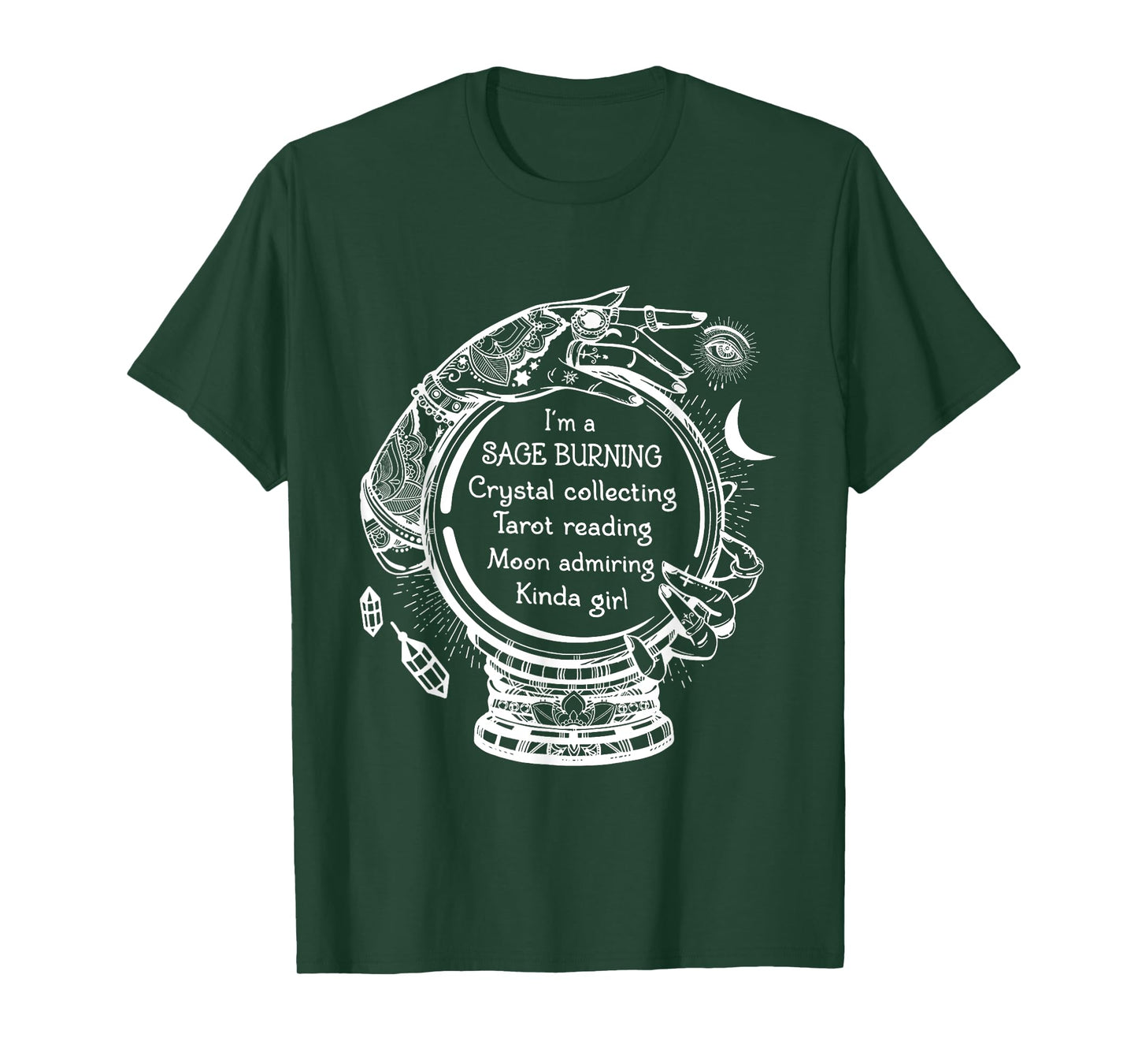 Sage Burning Crystal Collecting Tarot Reading Tarot Reader T-Shirt