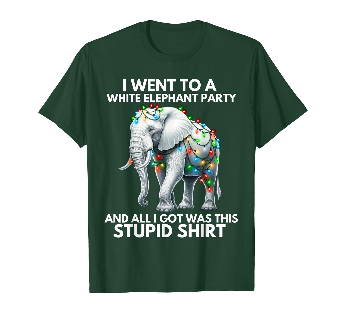 Funny White Elephant Gift Wrapped Elephant Dumb Gift T-Shirt