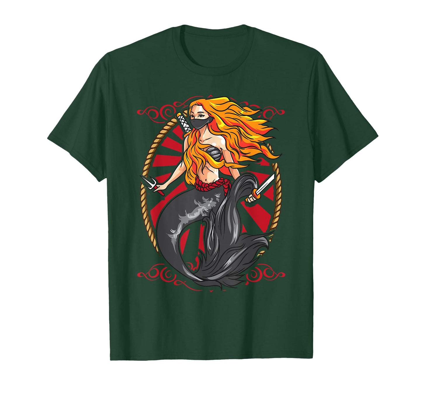 Ninja Mermaid | Cool Shinobi Mercenary Warrior Graphic Gift T-Shirt