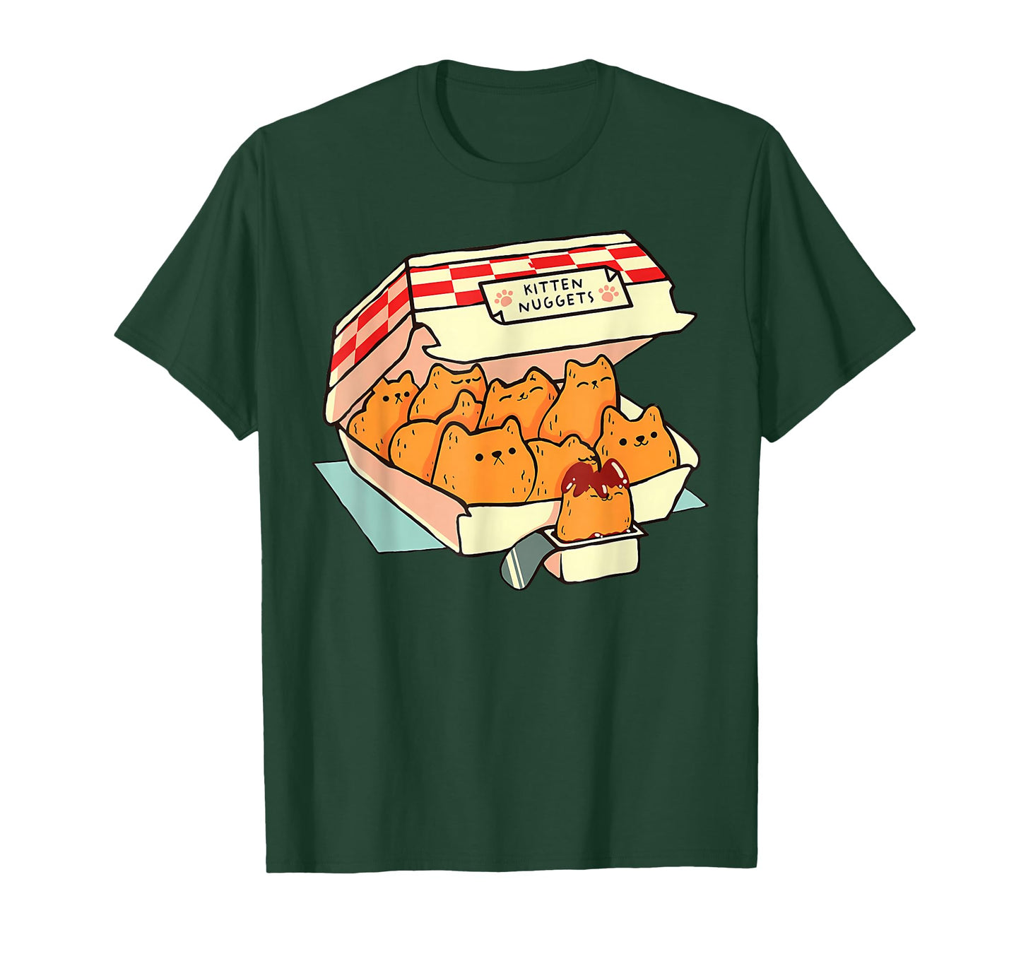 Kitten Nuggets Food Pun Cat Lover Gift Chicken Nuggets T-Shirt