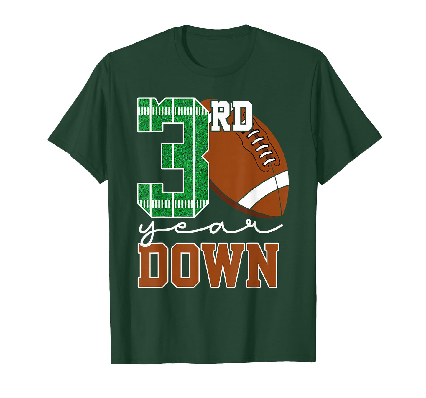 3rd Year Down Football Lover Third Birthday Boy Party T-Shirt