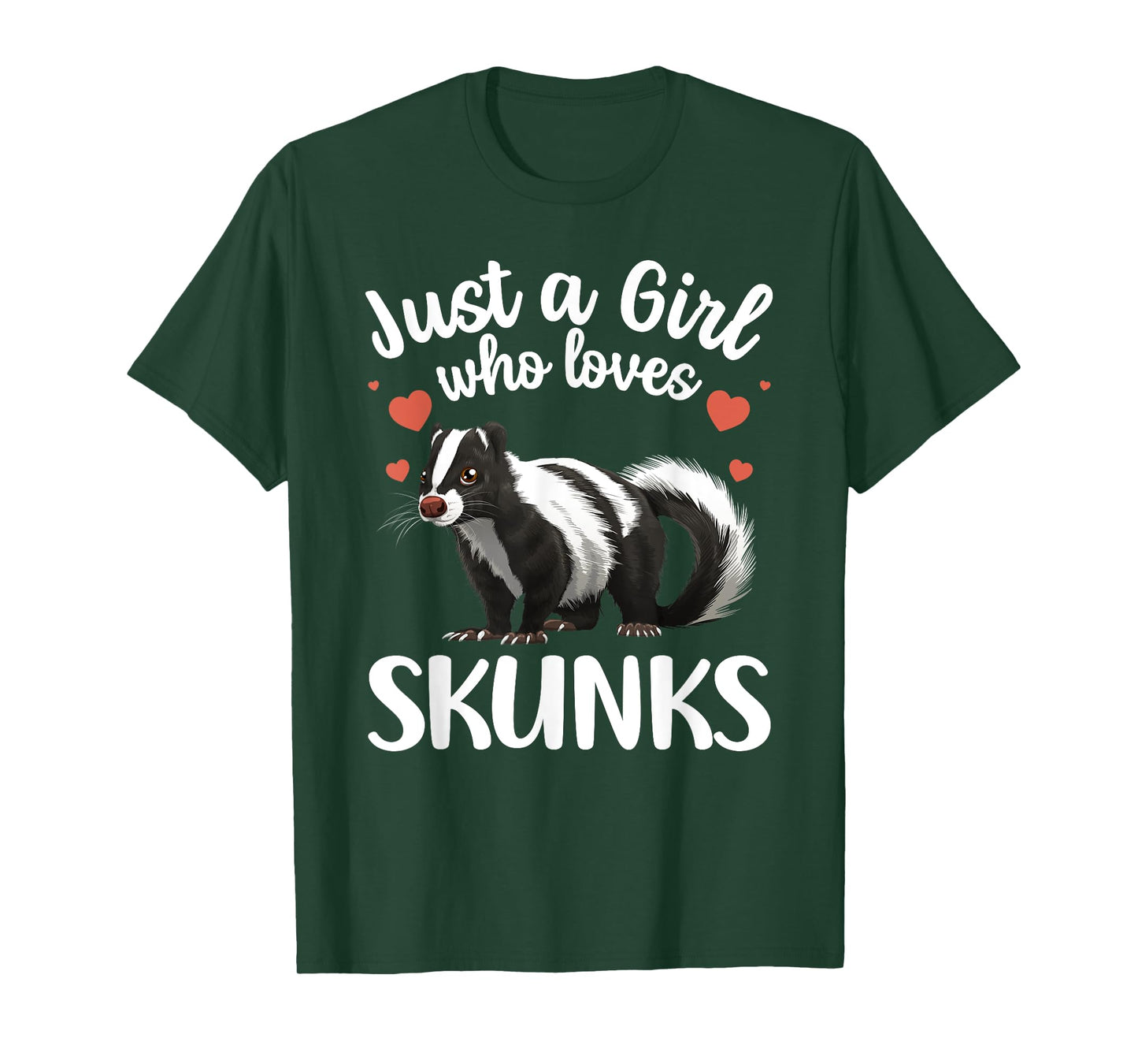Cool Skunk Design For Women Girls Kids Animal Skunk Lover T-Shirt