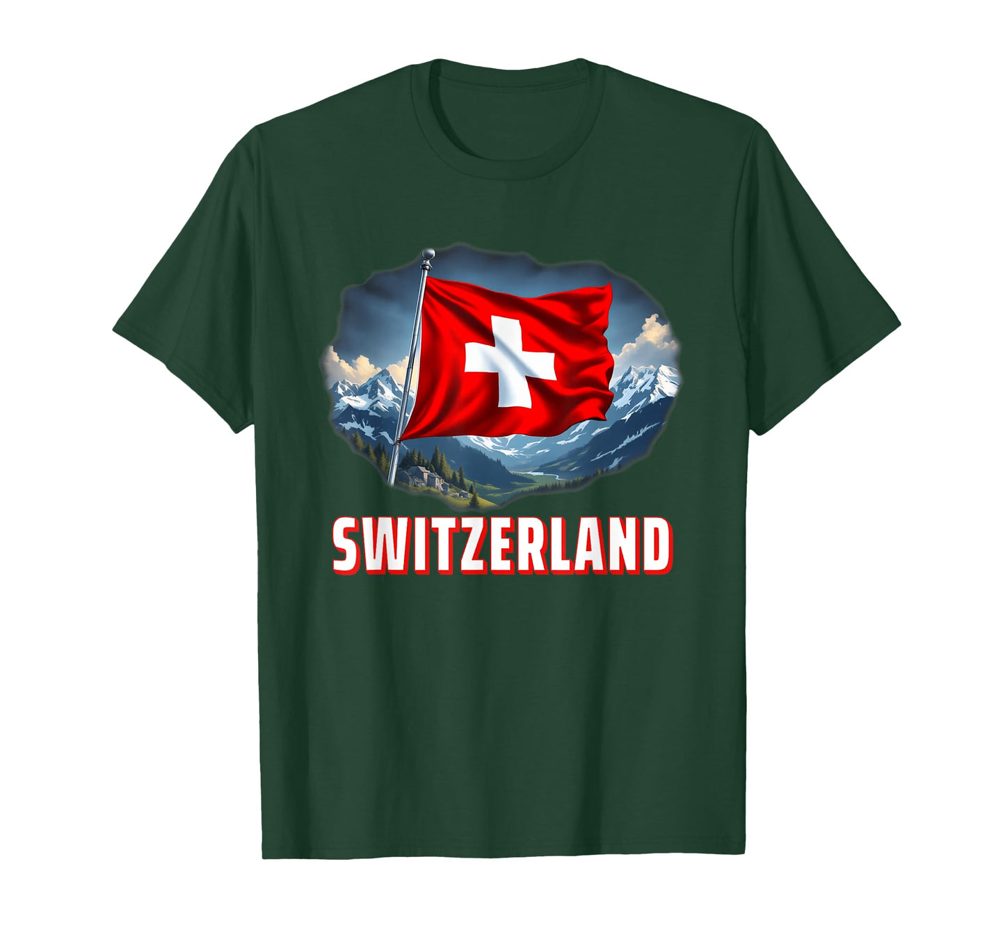 Swiss Flag Of Switzerland Patriotic Men Women Kids T-Shirt