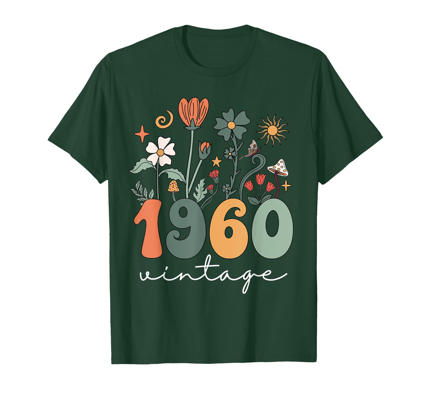 Vintage 1960 Wildflower Floral 65th Birthday Women Girls T-Shirt