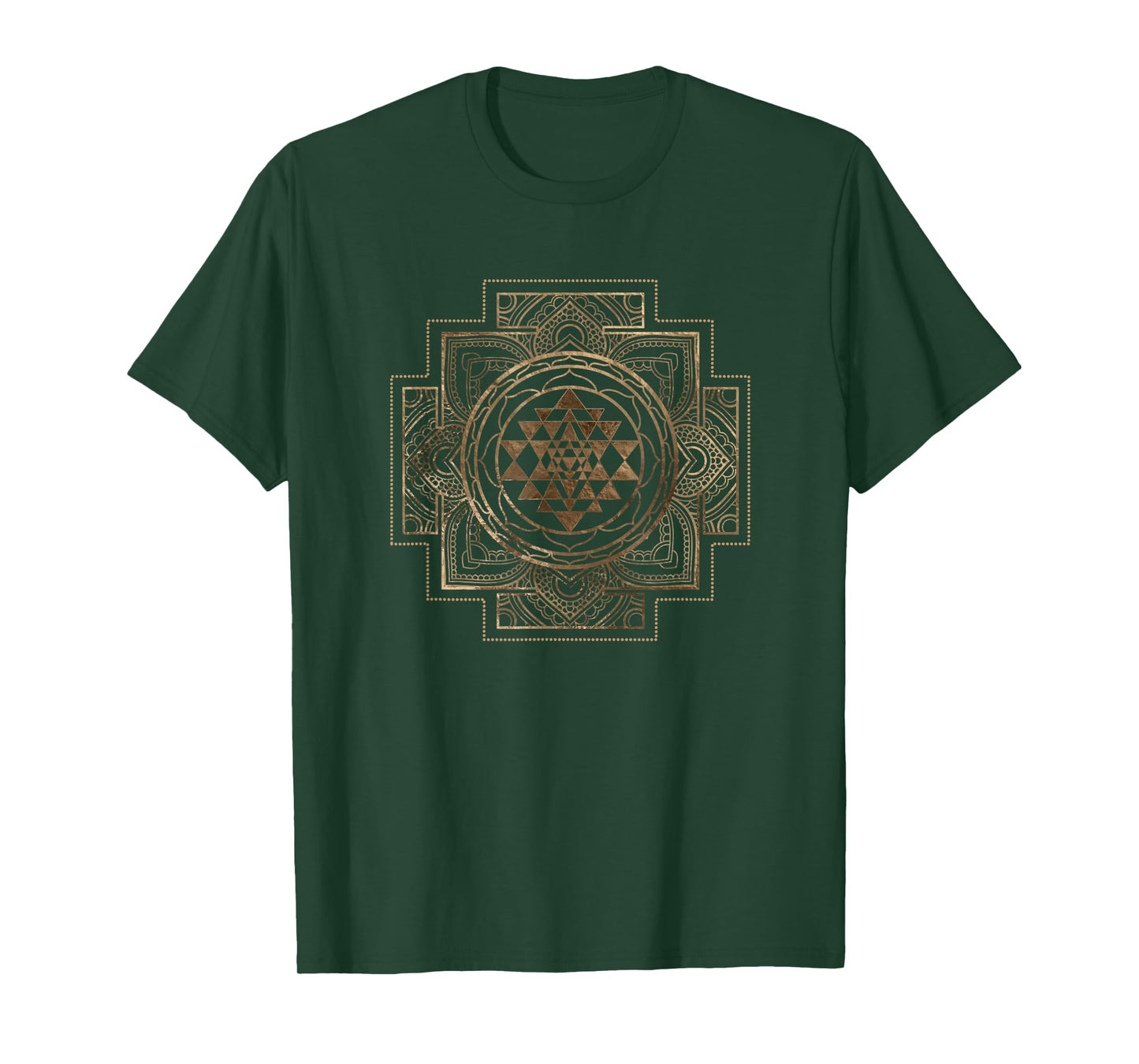Creativemotions Women's Yoga School Modern Geometry Sri Yantra - Sri Chakra T-Shirt, Black, Small