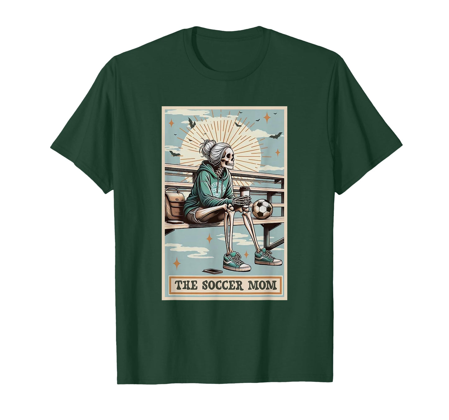 Soccer Mom Skeleton Tarot Card Vintage Halloween T-Shirt