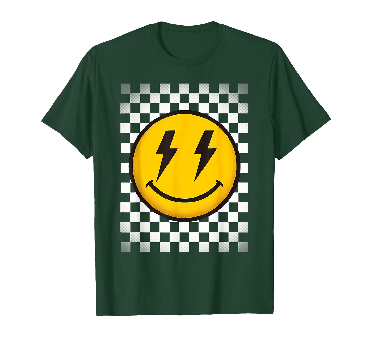 Splendifulous Happy Face Retro Checkerboard Kids Unisex T-Shirt