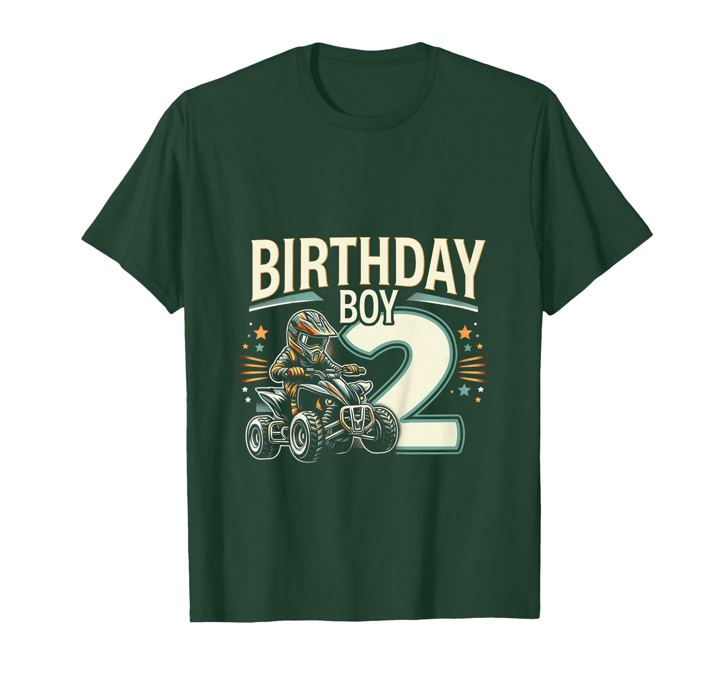 Kids 2 Year Old quad ATV Four Wheeler 2nd Birthday Boy T-Shirt