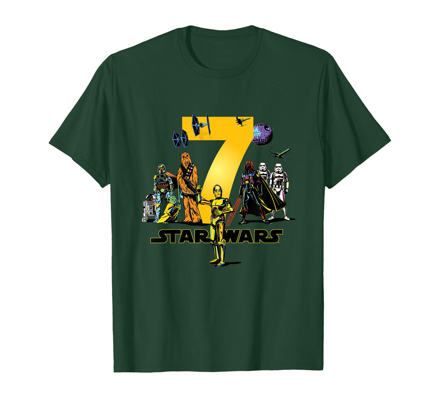 Star Wars Classic Characters Seventh Birthday 7 Years Old T-Shirt