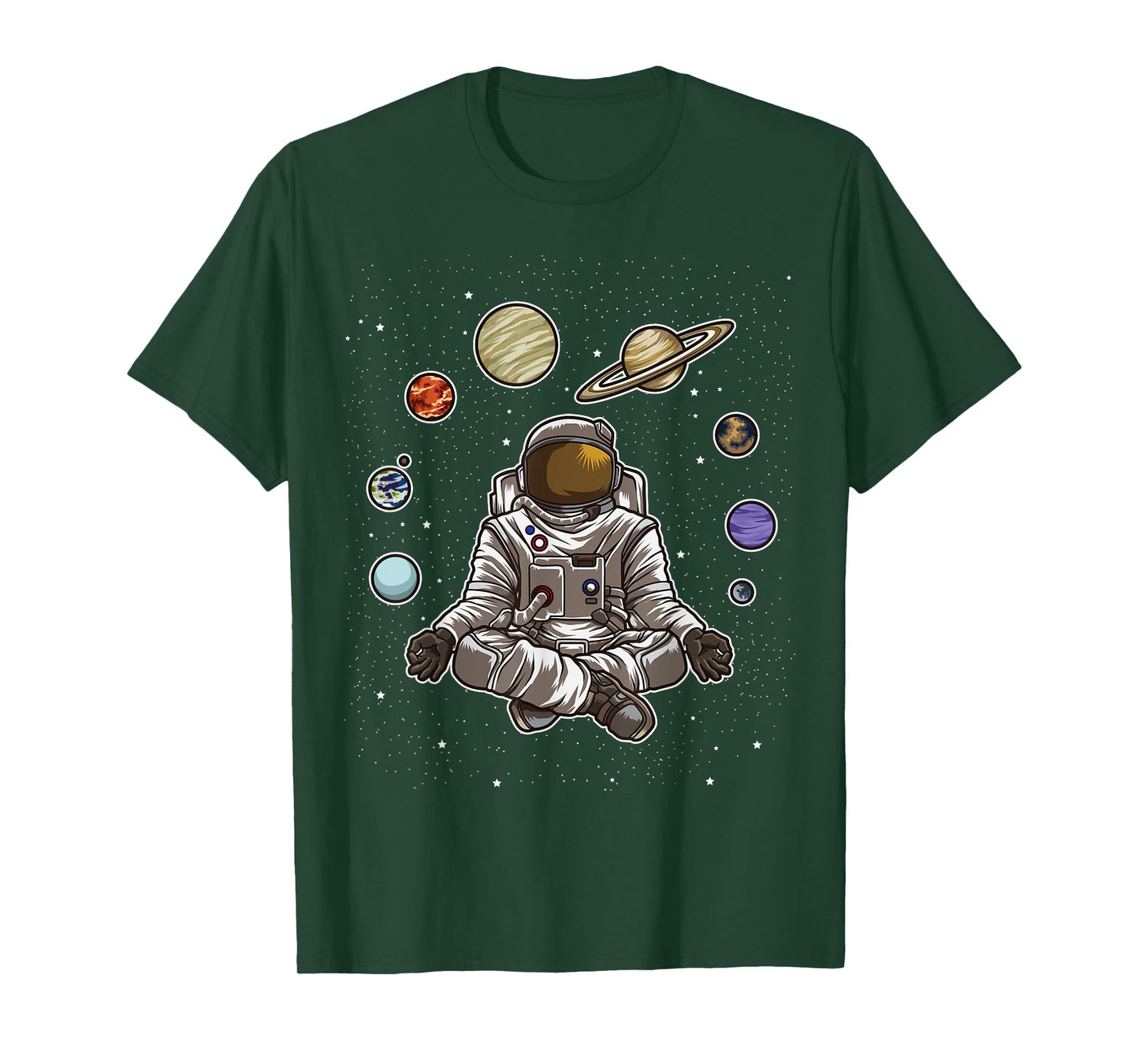 Yoga Astronaut Meditates In Space And feels The Galaxy T-Shirt
