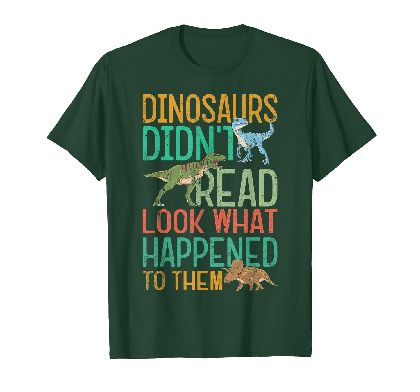 Dinosaurs Didnt Read Funny Book Lover Boys Kids Teacher T-Shirt