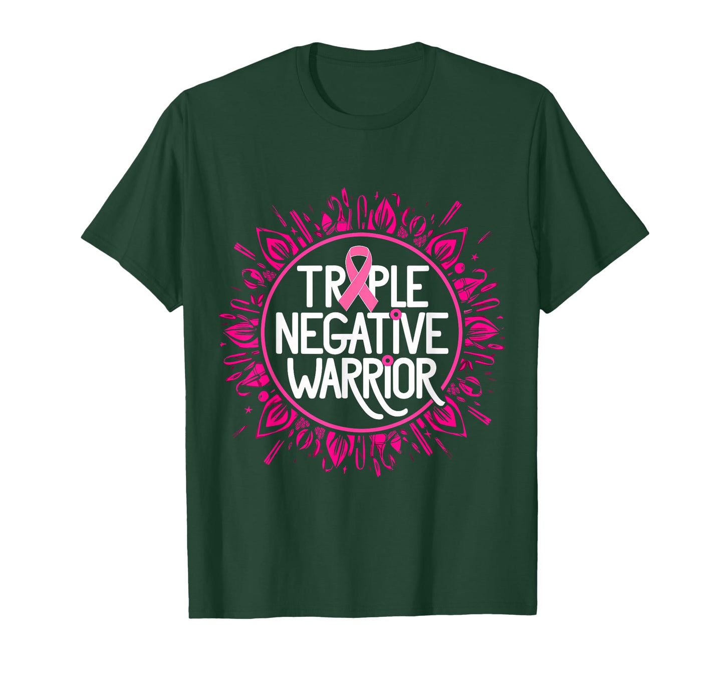 Triple Negative Warrior Pink Ribbon Breast Cancer T-Shirt