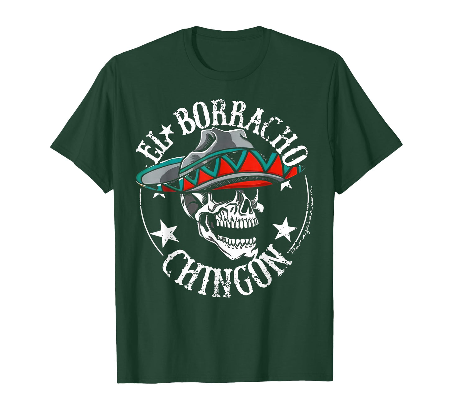 El Borracho Chingon Mexican Sugar Skull Cinco De Mayo T-Shirt