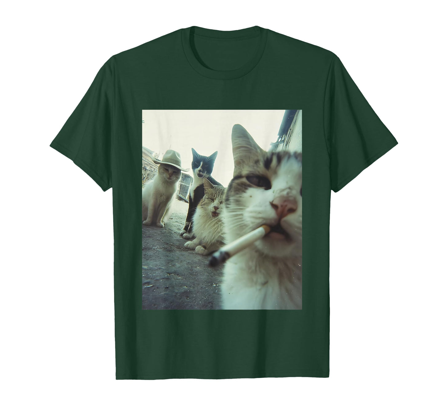 Smoking Cat Meme Funny Gifts for Men Women T-Shirt