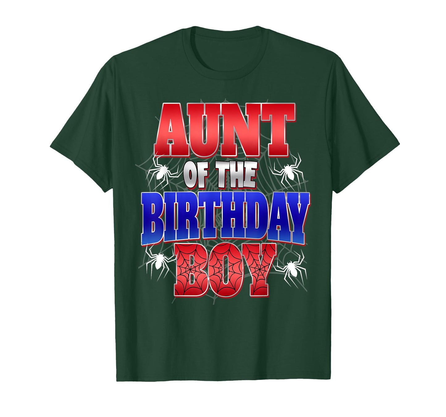 Aunt Of The Birthday Boy Costume Spider Web Birthday Party T-Shirt