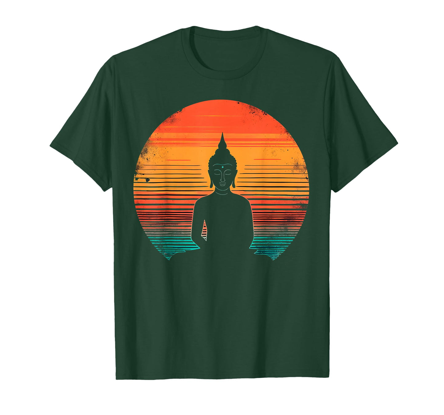 Retro Sunset Buddha Meditation Spiritual T-Shirt