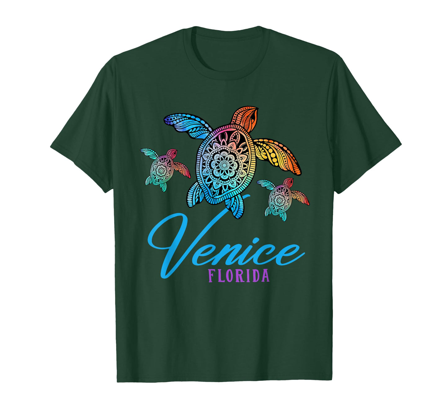 Venice Beach Tie Dye Sea Turtle Florida Family Vacation T-Shirt