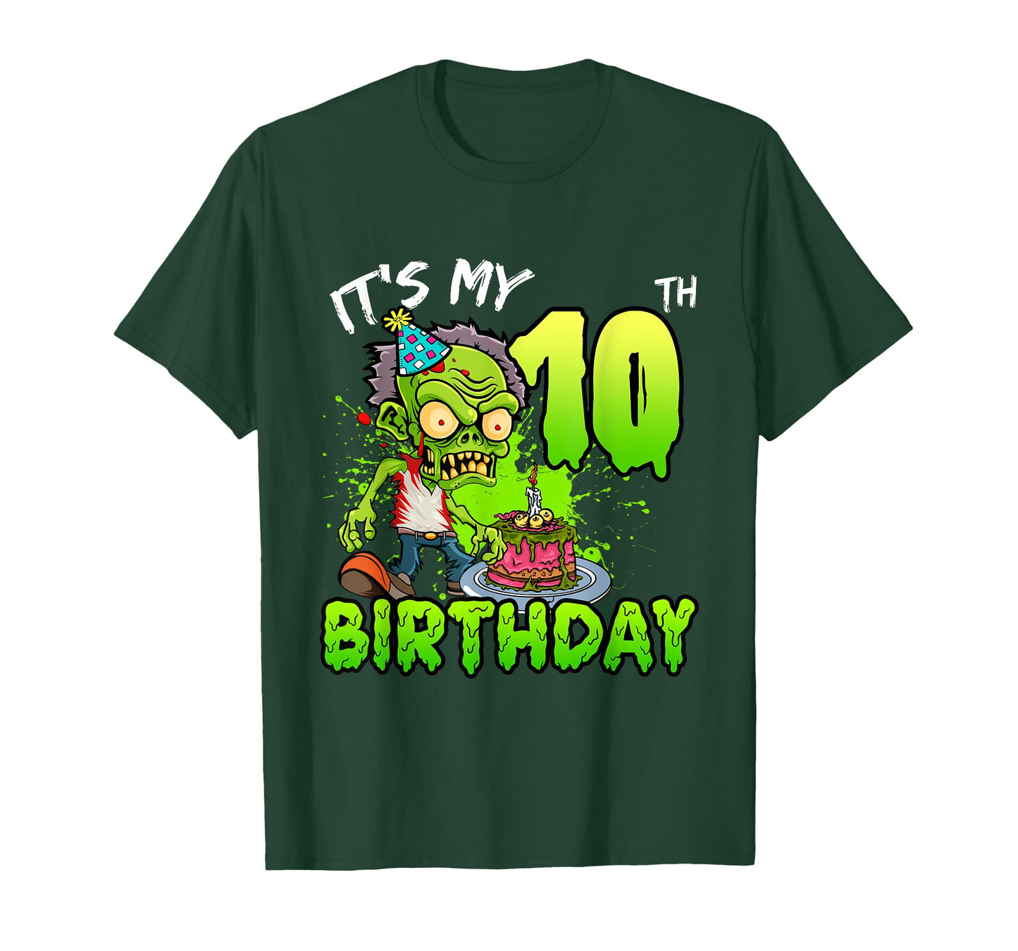 It's My 10th Birthday Zombie Lover 10 Year Old Boys Girls T-Shirt