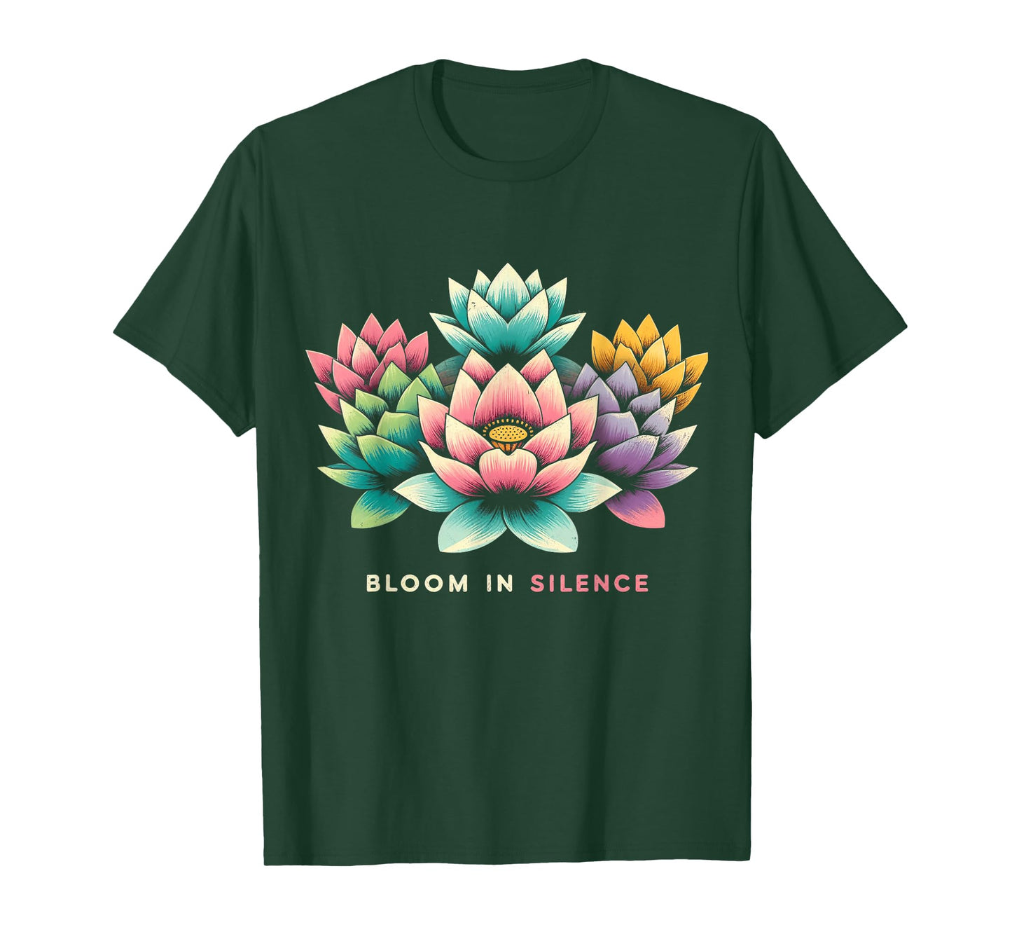 Lotus Flower Tee - Bloom in Silence - Zen Yoga & Meditation T-Shirt