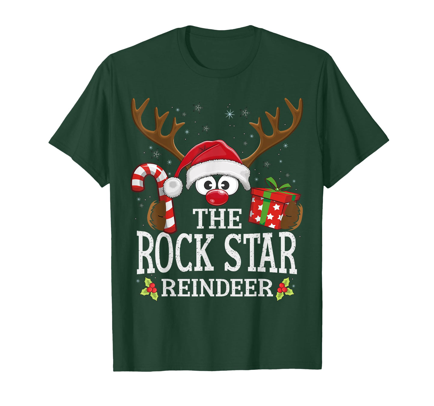 Christmas Matching The Rock Star Reindeer Family T-Shirt