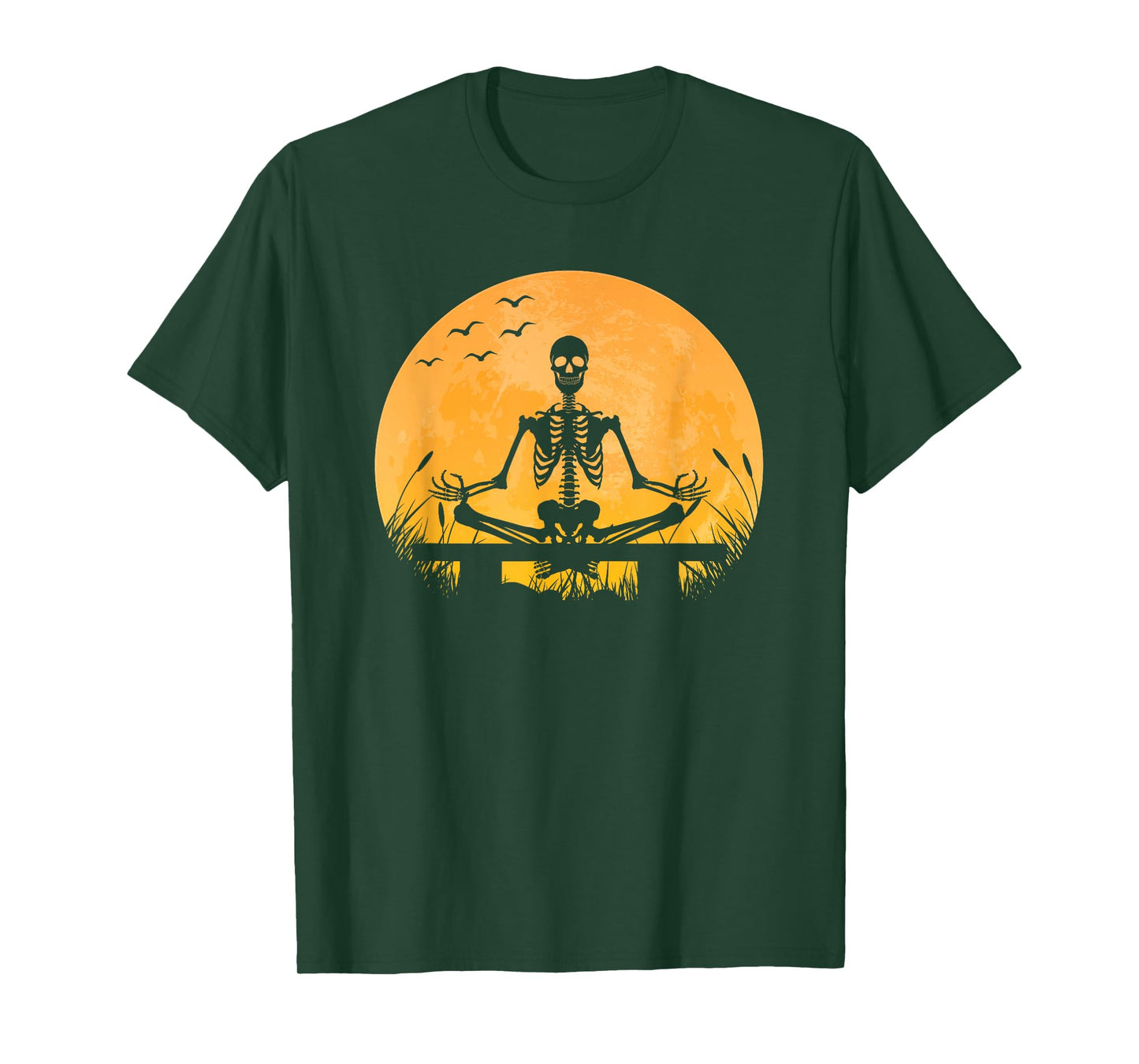Yoga Meditation | Skeleton meditates | Moon | Yoga Pose T-Shirt