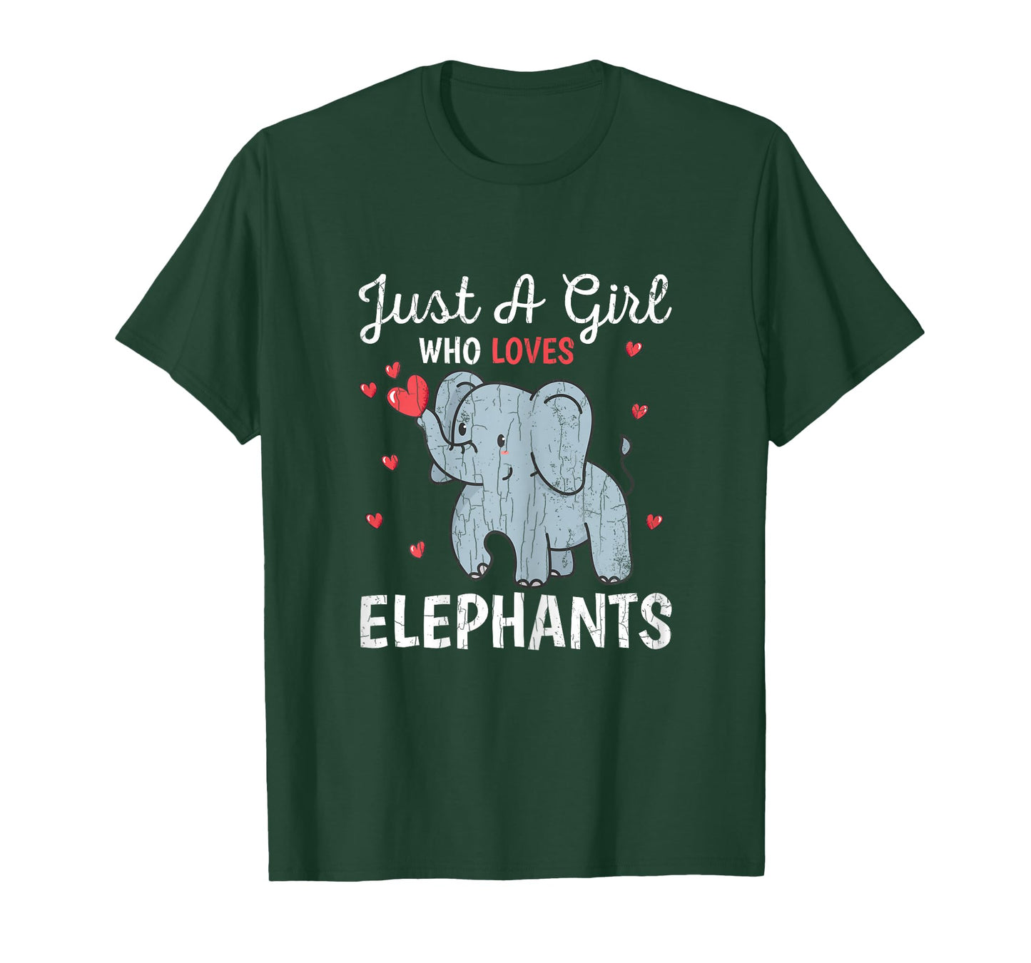 Just A Girl Who Loves Elephants Funny Cute Women Graphic T-Shirt