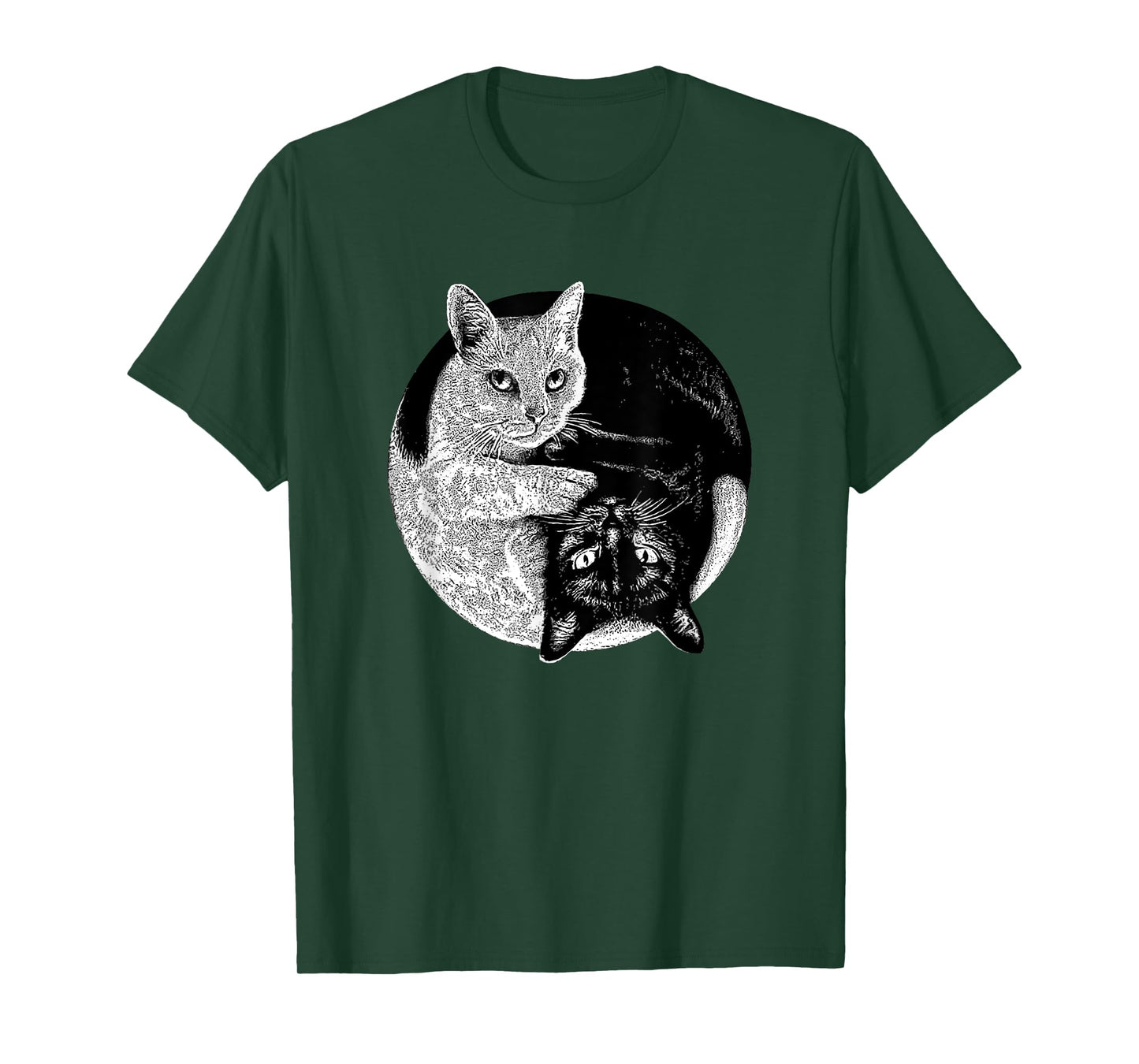 Yin and Yang Black and White Cats Pet Lover T-Shirt