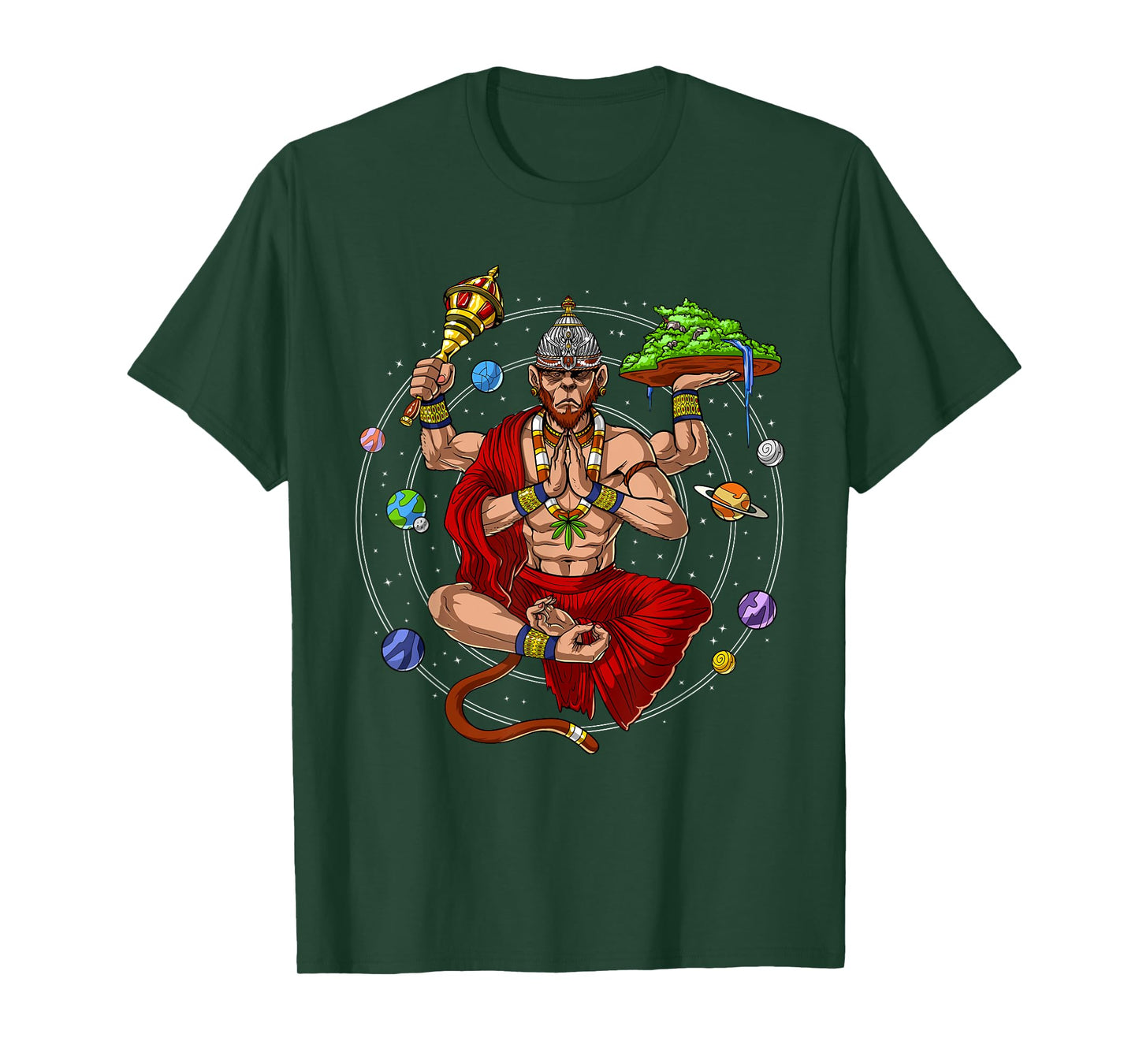 Hanuman Hindu God Monkey Yoga Meditation Hinduism Mythology T-Shirt