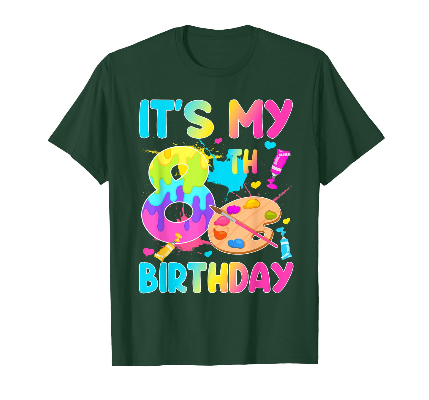 It's My 8th Birthday Painting Art Theme 8 Year Old Artist T-Shirt