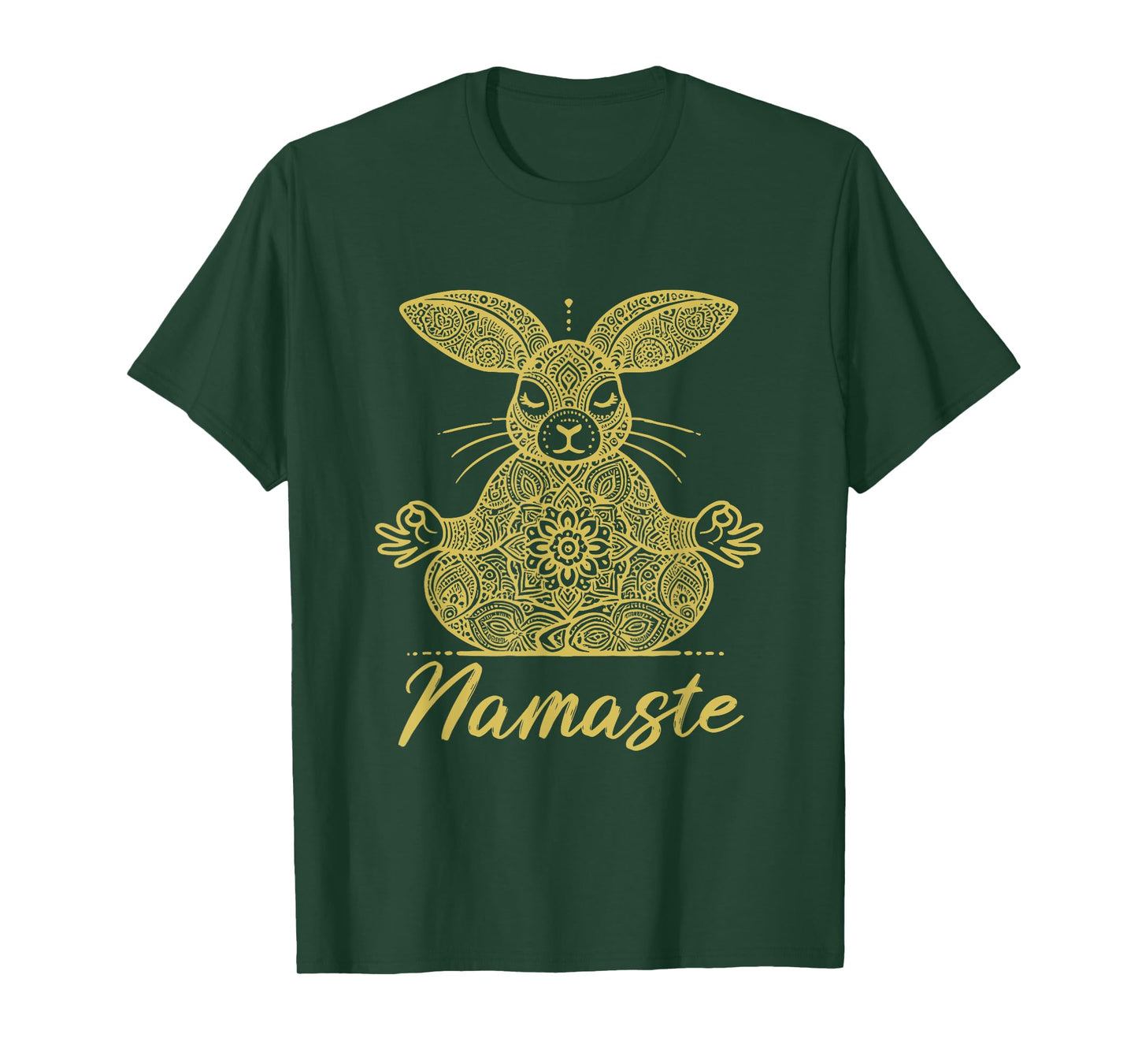 Namaste Rabbit with Mandala Funny Yoga Meditation Rabbit T-Shirt