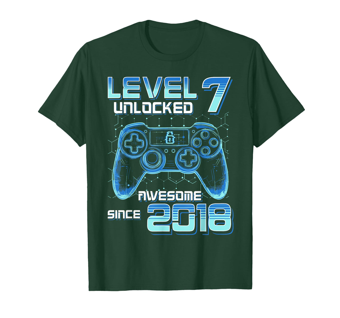 Level 7 Unlocked Video Game Party 7th Birthday Gamer Boys T-Shirt