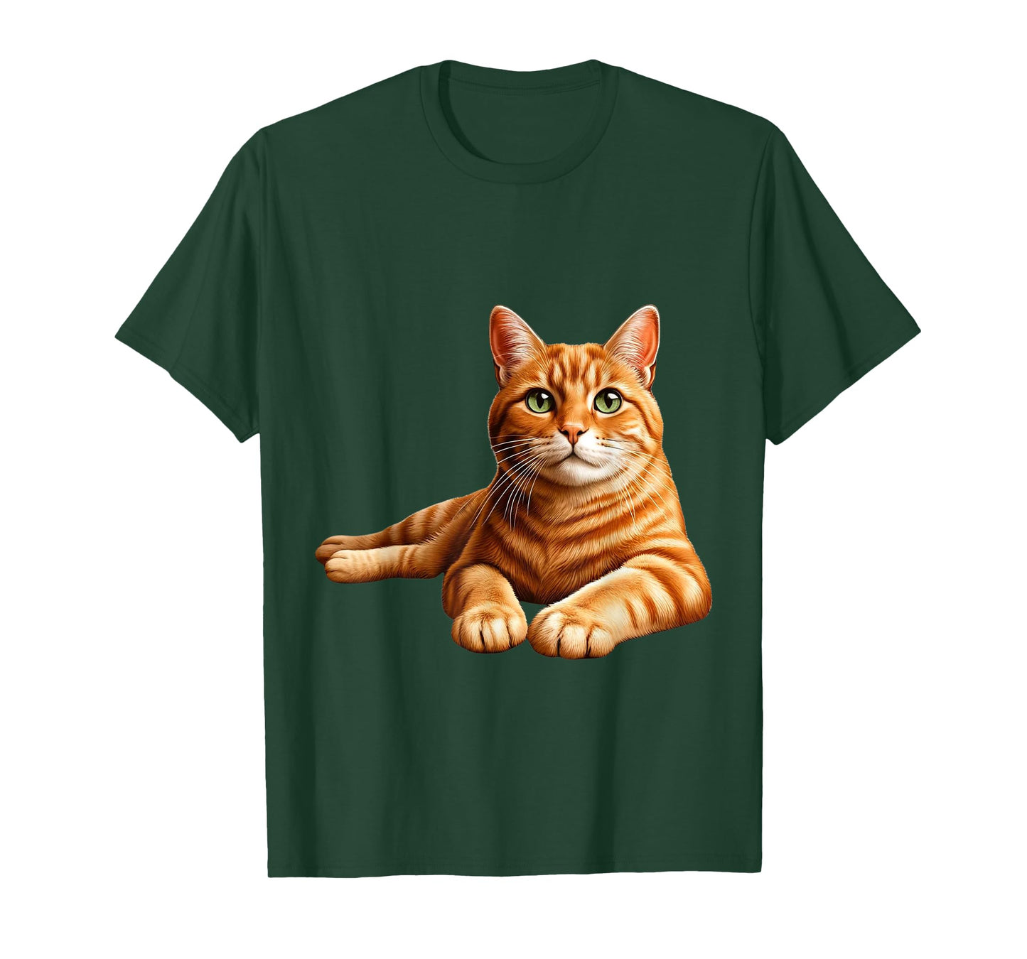 Realistic Orange Tabby Cat Cute Pet Portrait T-Shirt for Men Women Kids