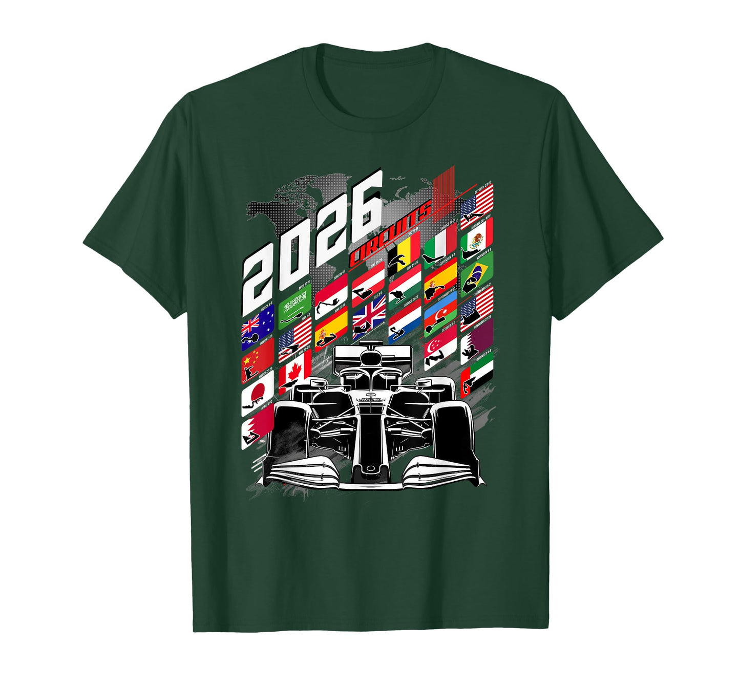 2026 Calendar Racing Circuit Schedule Gear Places T-Shirt