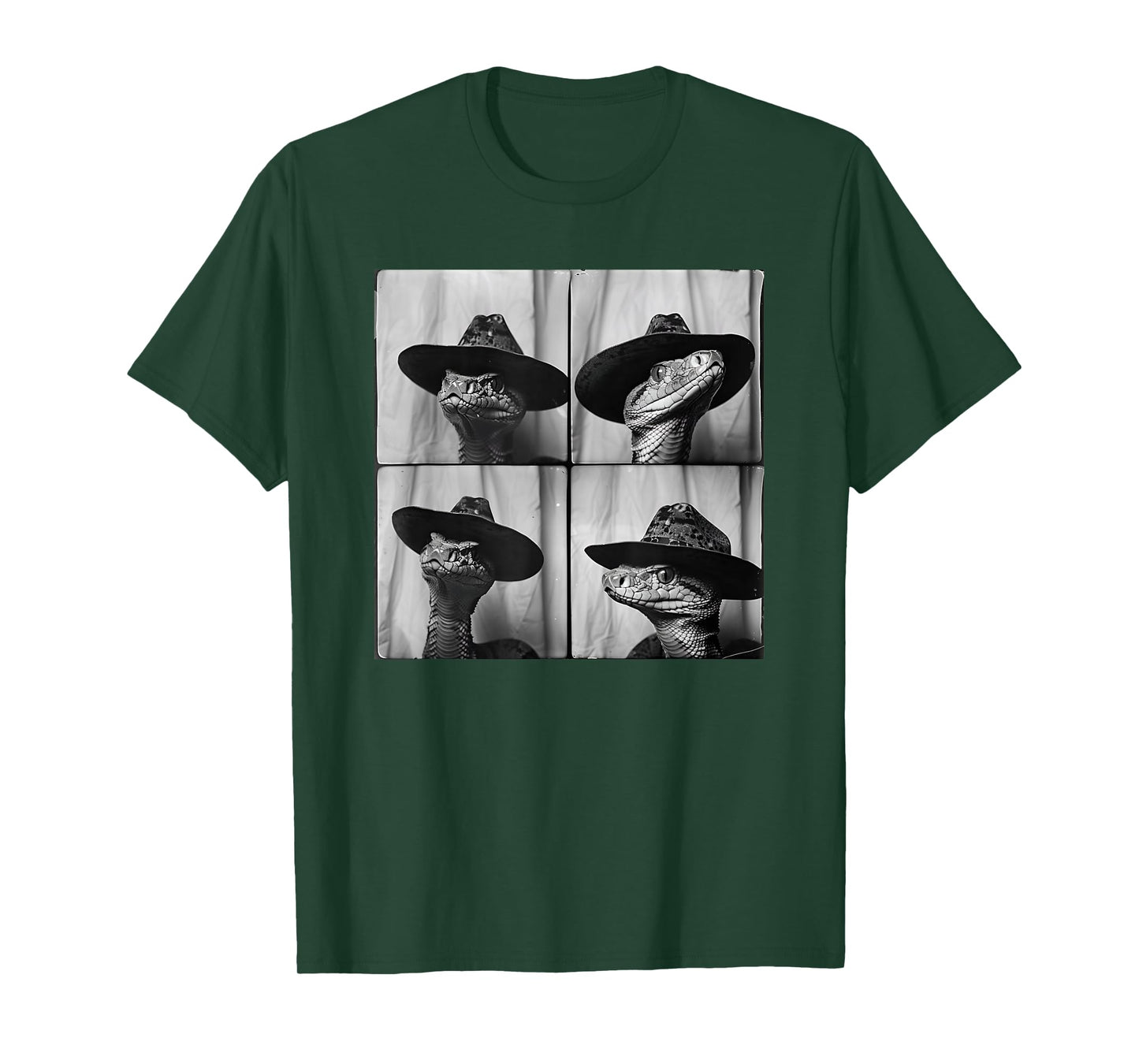 Snake In Cowboy Hat Funny Animal Photobooth Snake Owner T-Shirt
