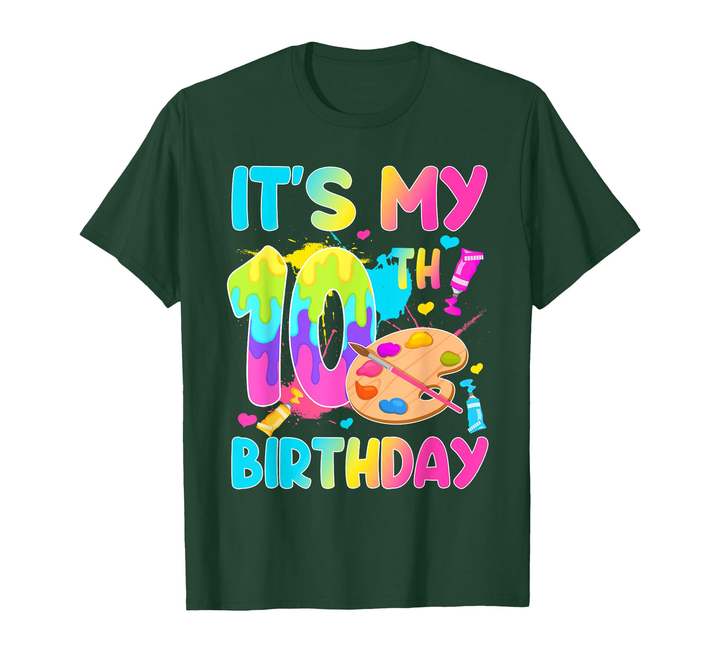 It's My 10th Birthday Painting Art Theme 10 Year Old Artist T-Shirt