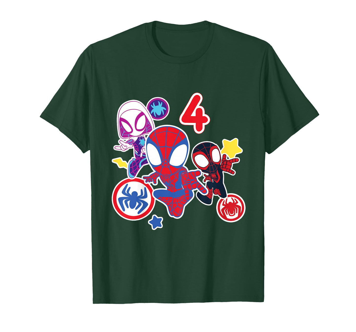 Marvel Spidey and His Amazing Friends 4 Year Old Birthday T-Shirt