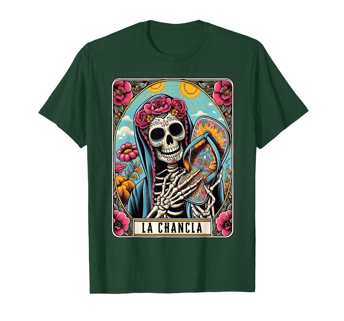 La Chancla Flip Flop Card Funny Mexican Mom Tarot Card T-Shirt